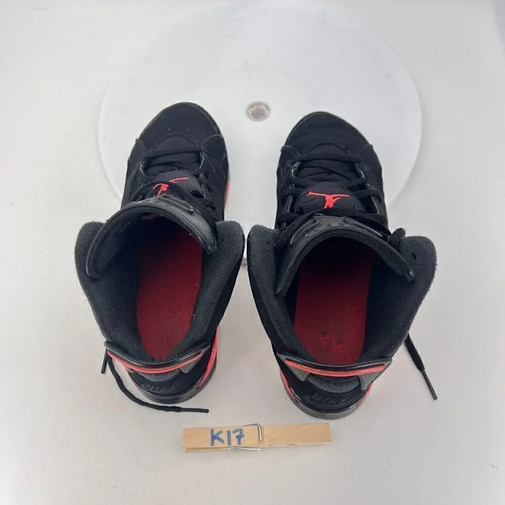Nike Air Jordan VI 6 Retro Youth Size 3Y 384666-060 Black Infra Red Shoes